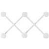 Emporium Living - Xdue Appendiabiti da Parete in Alluminio Bianco con Dettagli in Legno 45x6x24 cm - 6 Ganci - Design Geometrico - Made in Italy
