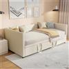 WSOFZMO Divano letto 200 cm di larghezza, divano letto allungabile, letto a scomparsa con divano, Murphy Bed 90/180 x 200 cm, letto imbottito allungabile con rete a doghe, letto matrimoniale, tessuto