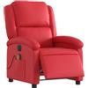 vidaXL Poltrona Massaggio Elettrica Reclinabile Rosso Similpelle