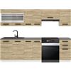 B BELINI GROUP Belini cucina 240 cm Lily, con piano di lavoro, rovere Sonoma