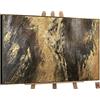YS Dipinto incorniciato a Mano Pittura acrilica su Tela Riflessioni III Immagini Decorazione casa Arredamento del Salotto Marrone con Oro Arte murale 140x100 cm