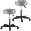 Casaria® 2x Sgabello con Ruote Regolabile 46-60 cm in Similpelle Seduta Imbottita Sedia Girevole Sgabelli con Rotelle Sgabello Sgabello Trucco