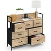 IDMarket - Baúl de tela de 7 cajones UTAH 100 cm mueble de almacenamiento de diseño industrial