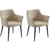 Vente-unique - Sedia Lotto di 2 Mialov - similpelle - beige