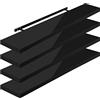 WOLTU Mensola da Muro, Set di 4, Scaffale Sospeso da Parete Libreria Piccola per Soggiorno Cameretta Porta CD DVD, Pannello MDF 120x22,9x3,8cm, Nero, RG9484sz-4