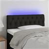 IBUQDDV Testiere Letto Matrimoniale Testiera Letto Matrimoniale Testiera Letto Una Piazza E Mezza Spalliera Letto Matrimoniale Testiera a LED Nera 90x7x78/88 cm in Tessuto per Camera Degli Ospiti Salone