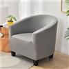 FANSU Copripoltrona Chesterfield Elasticizzato 1 Posto, Elegante Moda Tinta Unita Copridivano Club, Fodere Coprisedia da Cocktail Tub Chair per Bar Camera da Letto Reception (Grigio Chiaro)