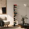 Steelnovo | Beatrice, Libreria Verticale Salvaspazio con 10 Ripiani, Altezza 150 cm, Libreria a Colonna in Acciaio Verniciato Moderna, Scaffale da Terra, Colore Nero, Soggiorno, Studio, Made In Italy
