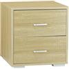 Totò Piccinni Comodino in legno con 2 cassetti 43 x 40 x 43,5 cm (Rovere)
