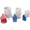 Flaroey 3 Pezzi Mini Stampo Astratto per Candele in Silicone della Sacra Famiglia, Stampo in Silicone per Candele, per Matrimoni, Feste di Natale.