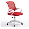 Cribel CINDY Sedia da Cameretta Rossa Ergonomica con Schienale in Rete Traspirante, Seduta Imbottita, Braccioli Integrati e Ruote 57.5x61.2x89-98 cm