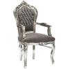 Way Home Store Poltrona barocco stile francese Luigi XVI argento e grigio