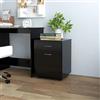 mtlskopl Contenitore arrotolabile nero 45 × 38 × 54 cm legno 1 anta 1 cassetto 4 ruote 2 bloccabili home office soggiorno corridoio giardino