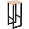 specwood Spec-Wood, Sgabello da bar in legno con struttura in metallo, 30 x 30 x 76 cm, Design moderno