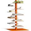 JHUVNHGT Libreria Verticale Libreria Verticale A Colonna Da Terra Mobile Libreria Scaffale Per Libri Libreria Rotante Per Libri, CD, Stabile E Resistente, In Soggiorno, Ufficio(Color:Nero)