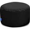 Bruni - Pouf rotondo, per interni ed esterni, ideale come poggiapiedi, per yoga o meditazione, taglia L, colore nero