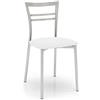 Connubia Sedia Go! CB/1419 Acciaio e Seduta Ekos Bianco Set 2 sedie