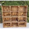 PYXIDAS Cassette in Legno Naturale o Effetto Bruciato 40x30x25 cm - Lungo o Corto - Set Decorativo e Contenitore Robusto, Pronto all'Uso per Casa, Cucina, Arredo Rustico (Effetto Bruciato Corto, 6)