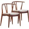 VS Venta-stock Pack 2 sedie Rustic color Noce, legno massiccio, 55 cm (Larghezza) 54,5 cm (Profondità) 76 cm (Altezza)