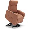 REDÒKASA Poltrona relax elettrica LONDRA per anziani, 1 o 2 motori, 2 ruote posteriori, Kit Optional Batteria, reclinazione e alzapersona, tessuto antimacchia (1 Motore Senza Kit Batteria, Terra)