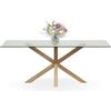 Mar.c.a. Design - Tavolo da Pranzo Rettangolare 160x90x75 cm - Tavolo Sala Da Pranzo con Piano in Vetro Temperato e Struttura in Legno - Made in Italy