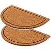 Carpido Zerbino Coir Frame Design Half Round - Clean Run 40x60 cm Set di 2 - Zerbino per porte interne - Tappeto in cocco antibatterico - Materiale naturale