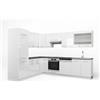Vicco Cucina angolare completa Fame-Line, Bianco lucido/bianco, 287 x 60 cm, PL Antracite, per la pianificazione personalizzata della cucina e l'espansione modulare