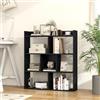 RELAX4LIFE Libreria Scaffale in Legno, Libreria a 7 Cubi con Kit Anti-Ribaltamento, Espositore Scaffale di Stoccaggio per Studio, Camera da Letto, Soggiorno (Nero, 80 x 20 x 90 cm)