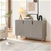 [en.casa] Credenza Bassa con 3 Ante Decorative Madia Moderna Mobile Contenitore per Cucina Soggiorno Sala Pranzo 75 x 115 x 38 cm Grigio