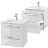 Deftrans Domodomo - Armadietto da bagno con lavabo in ceramica, 50 x 50 x 45,6 cm, bianco, per bagno