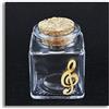 DLM Bomboniere DLM-27800 (Kit 48 Pezzi) Barattolo in Vetro Icona in Legno Chiave di Violino sol Musica Porta Confetti bomboniera