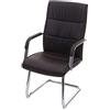 Mendler Sedia Ufficio conferenza a Slitta Moderno Lounge HWC-A49 Ecopelle - Marrone