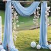 FANSU Tenda per Arco Matrimonio, Tessuto Drappeggiato per Arco Nuziale Tessuto Drappeggio Matrimonio Tenda di Sfondo in Chiffon Nuziale Mantovana per Cerimonia (Blu B,75x600cm)