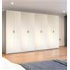 Arredo Stock Armadio Guardaroba a Ante Battenti Colore Bianco (8 Ante - 320x52x207 cm)