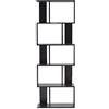 Rebecca Mobili Scaffale Ufficio, Libreria Nera Con 5 Ripiani, Design Contemporaneo, Arredo Sala Casa - Misure: 169 x 60 x 24 cm (HxLxP) - Art. RE4786