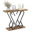 RELAX4LIFE Consolle d'Ingresso Moderna con Struttura in Metallo, 100 x 30 x 80 cm, per Ingresso, Soggiorno, Camera (Marrone+Nero)