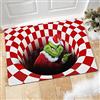 ZKPBTIZL Zerbino Natalizio Grinch 3D Illusion, Tappetino Antiscivolo Tappetino da Comodino per Camera da Letto Soggiorno Tappeto per Arredamento Camera dei Bambini (Rosso, 50 * 80 cm)