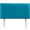 DHOME Testiera in Velluto Liscio con gambe di Alta Gamma Moderna Testiera Imbottita Letto di Lusso Camera da Letto Imbottita (Azzurro, 105cm)