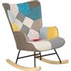 Totò Piccinni Poltrona Poltroncina a DONDOLO Multicolore Design Patchwork (Party, Poltrona)
