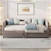 KEFSR Telaio letto convertibile in velluto 90/180 x 200 cm con braccioli, letto a piattaforma imbottita con doghe in legno, materasso non incluso, grigio