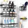 Moforoco Organizer adesivo per doccia, 5 pezzi, per bagno, decorazione per casa e cucina, accessori per camper, accessori da appendere per il primo appartamento, casa, camper