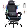 GTPLAYER Sedia da gioco, sedia da ufficio, sedia da gioco con altoparlante e barra luminosa, sedia da giocatore, schienale con custodia, sedia ergonomica PC con telecomando