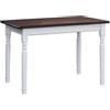 k koma koma - Tavolo da pranzo in legno di pino massiccio, 120 x 70 cm, colore: Bianco, noce