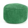 Lumaland Pouf in velluto | Pouf compatto da 50 l 3 in 1: sgabello, tavolino e poggiapiedi | Ø 25 x 45 cm [verde scuro]