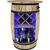 weeco Barile bar con coperchio e luci LED RGB e portabottiglie - supporto decorativo - tavolo da bar - tavolo da bar - barile in legno - tavolo da 80 x 50 cm