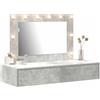 vidaXL Tavolo da Trucco Grigio 100 x 40 x 70 cm Legno multistrato, Tavolo da trucco elegante, mobile moderno per il bagno, comò funzionale con specchio, stile minimalista