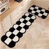 Hixingo Tappeto Cucina Antiscivolo Lavabile, Nero Bianco Stile Semplice Tappeto in Diatomite per Cucina Tappetino Assorbente Cucina Passatoia Cucina Asciugatura Rapida (40x200cm,Checkerboard)