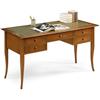 Mar.c.a. Design - Scrivania Arte Povera Piano e Gambe a Sciabola 5 Cassetti - Scrittoio Vintage in Legno 130x65x78 cm Made in Italy