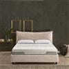 EVERGREENWEB MATERASSI & BEDS EVERGREENWEB - Letto Matrimoniale con Box Contenitore, Materasso Memory + Rete a Doghe in Legno 160x200 cm + Coppia Cuscini, Elegante Testiera color Tortora, Tessuto Imbottito SFODERABILE e Lavabile