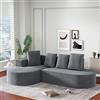 Soweiz Divano combinato modulare (L), divano combinato moderno cloud combinato (sedili bassi), divano a compressione in spugna (senza montaggio), 265 x 165 x 67 cm (grigio)
